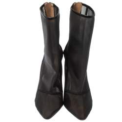Yeezy Black Mesh and Leather Season 3 Mid Length Boots Size 41