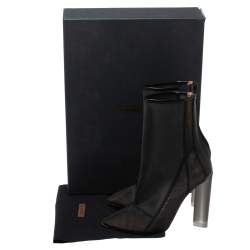 Yeezy Black Mesh and Leather Season 3 Mid Length Boots Size 41