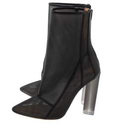 Yeezy Black Mesh and Leather Season 3 Mid Length Boots Size 41