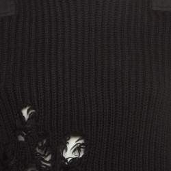 Yeezy Season 3 Black Destroyed Military Rib Wool Cropped Sweater S