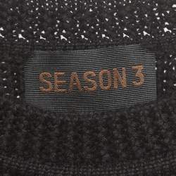 Yeezy Season 3 Black Destroyed Military Rib Wool Cropped Sweater S