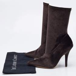 Yeezy Brown Velvet Season 5 Mid Calf Boots Size 38
