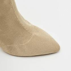 Pre Owned Yeezy Beige Knit Fabric Season 2 Sock Boots Size 39
