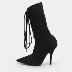 Pre Owned بوت ييزي سيزون 5 تريكو أسود جورب برباط مقاس 38