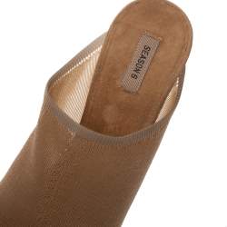 Yeezy Beige Mesh Season 6 Open Toe Mule Sandals Size 38