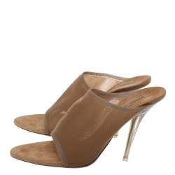 Yeezy Beige Mesh Season 6 Open Toe Mule Sandals Size 38