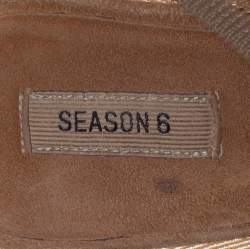 Pre Owned Yeezy Beige Mesh Season 6  Slip On Mules Size 36.5