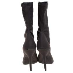 Yeezy Dark Grey Stretch Canvas Season 6 Pointed Toe Boots Size 39
