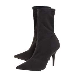 Yeezy Dark Grey Stretch Canvas Season 6 Pointed Toe Boots Size 39