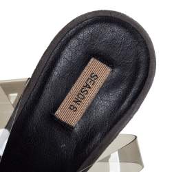 Yeezy Season 6 White PVC Ankle Strap Sandals Size 40