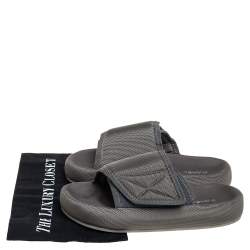 Pre Owned Yeezy Season 6 Grey Nylon Flat Sandals Size 40