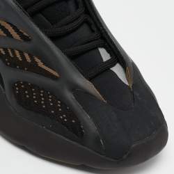 Pre Owned Yeezy x Adidas Black Knit Fabric Yeezy 700 V3 Clay Brown Sneakers Size 38