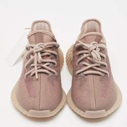 Pre Owned Yeezy x Adidas Brown Mesh Boost 350 V2 Mono Mist Sneakers Size 37 1/3