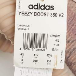 Pre Owned Yeezy x Adidas Brown Mesh Boost 350 V2 Mono Mist Sneakers Size 37 1/3