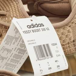 Yeezy x Adidas Brown Knit Fabric Boost 350 V2 Sand Taupe Sneakers Size 40 2/3