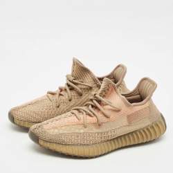Yeezy x Adidas Brown Knit Fabric Boost 350 V2 Sand Taupe Sneakers Size 40 2/3