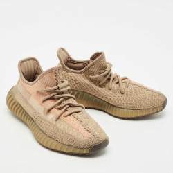 Yeezy x Adidas Brown Knit Fabric Boost 350 V2 Sand Taupe Sneakers Size 40 2/3