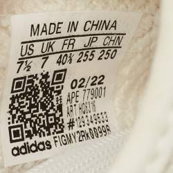 Yeezy x Adidas White Knit Fabric Boost 350 V2 Bone Sneakers Size 40 2/3