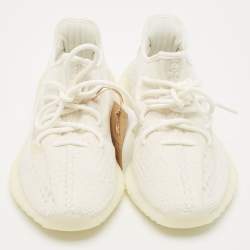 Yeezy x Adidas White Knit Fabric Boost 350 V2 Bone Sneakers Size 40 2/3