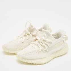 Yeezy x Adidas White Knit Fabric Boost 350 V2 Bone Sneakers Size 40 2/3