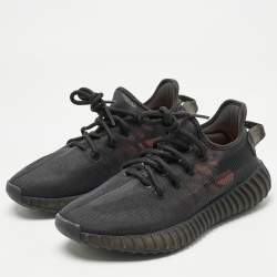 Pre Owned Yeezy x Adidas Black Mesh Boost 350 V2 Mono Cinder Sneakers Size 37 1/3