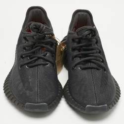 Pre Owned Yeezy x Adidas Black Mesh Boost 350 V2 Mono Cinder Sneakers Size 37 1/3