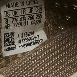 Pre Owned Yeezy x Adidas Brown Knit Fabric Boost 350 V2 Sand Taupe Sneakers Size 41 1/3