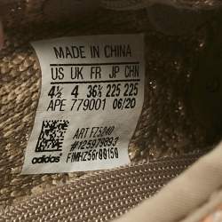 Pre Owned Yeezy x Adidas Brown Knit Fabric Boost 350 V2 Sand Taupe Sneakers Size 36 2/3