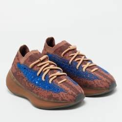 Pre Owned Yeezy x Adidas Boost 380 Azure Size 40 Multicolor Knit Fabric Low Top Sneakers