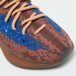 Pre Owned Yeezy x Adidas Boost 380 Azure Size 40 Multicolor Knit Fabric Low Top Sneakers