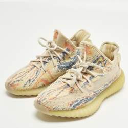 Pre Owned Yeezy x Adidas Boost 350 V2 MX Oat Size 39 1/3 Multicolor Knit Fabric Low Top Sneakers