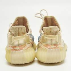 Pre Owned Yeezy x Adidas Boost 350 V2 MX Oat Size 39 1/3 Multicolor Knit Fabric Low Top Sneakers