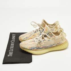 Pre Owned Yeezy x Adidas Boost 350 V2 MX Oat Size 39 1/3 Multicolor Knit Fabric Low Top Sneakers