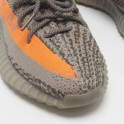 Pre Owned Yeezy x Adidas Boost 350 V2 Beluga Reflective Size 40 Grey/Orange Knit Fabric Low Top Sneakers