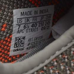 Pre Owned Yeezy x Adidas Boost 350 V2 Beluga Reflective Size 40 Grey/Orange Knit Fabric Low Top Sneakers