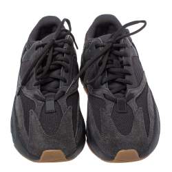 Pre Owned Yeezy x Adidas Dark Grey Suede And Mesh Yeezy 700 Utility Black Sneakers Size 38