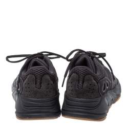 Pre Owned Yeezy x Adidas Dark Grey Suede And Mesh Yeezy 700 Utility Black Sneakers Size 38