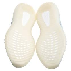 Pre Owned Yeezy x Adidas Blue/White Cotton Knit Boost 350 V2 'Cloud White' Sneakers Size 37