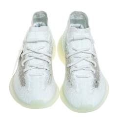 Pre Owned Yeezy x Adidas Mint Green Knit Fabric And Mesh Boost 380 Calcite Glow Sneakers Size 37