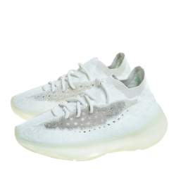 Pre Owned Yeezy x Adidas Mint Green Knit Fabric And Mesh Boost 380 Calcite Glow Sneakers Size 37
