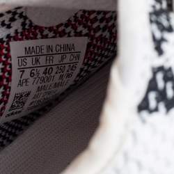 Pre Owned Yeezy x adidas White/Black Knit Fabric Boost 350 V2 Zebra Sneakers Size 40