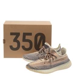 مملوكة مسبقًا Adidas x Yeezy Two Tone Cotton Knit Boost 350 V2 Ash Pearl Sneakers Size 41 1/3