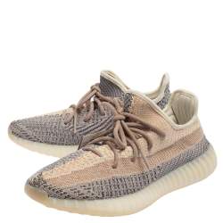 مملوكة مسبقًا Adidas x Yeezy Two Tone Cotton Knit Boost 350 V2 Ash Pearl Sneakers Size 41 1/3