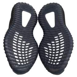 Pre Owned Yeezy x adidas Black Knit Fabric 350 V2 Static Low Top Sneakers Size 37 1/3