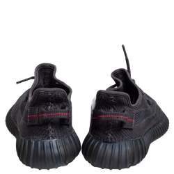 Pre Owned Yeezy x adidas Black Knit Fabric 350 V2 Static Low Top Sneakers Size 37 1/3