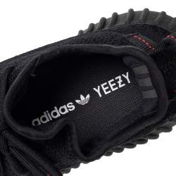 Pre Owned Yeezy x adidas Black Knit Fabric Boost 350 V2 Low Top Sneakers Size 38 2/3
