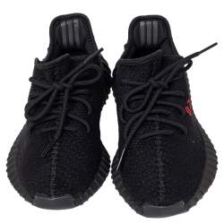 Pre Owned Yeezy x adidas Black Knit Fabric Boost 350 V2 Low Top Sneakers Size 38 2/3