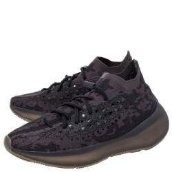 Pre Owned Yeezy x Adidas Multicolor Knit Fabric Boost 380 Onyx Sneakers Size 44 1/3