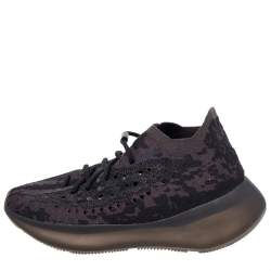Pre Owned Yeezy x Adidas Multicolor Knit Fabric Boost 380 Onyx Sneakers Size 44 1/3