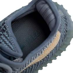 مملوكة مسبقًا Yeezy x Adidas Blue/Yellow Knit Fabric Boost 350 V2 Ash Blue Sneakers Size 37 1/3